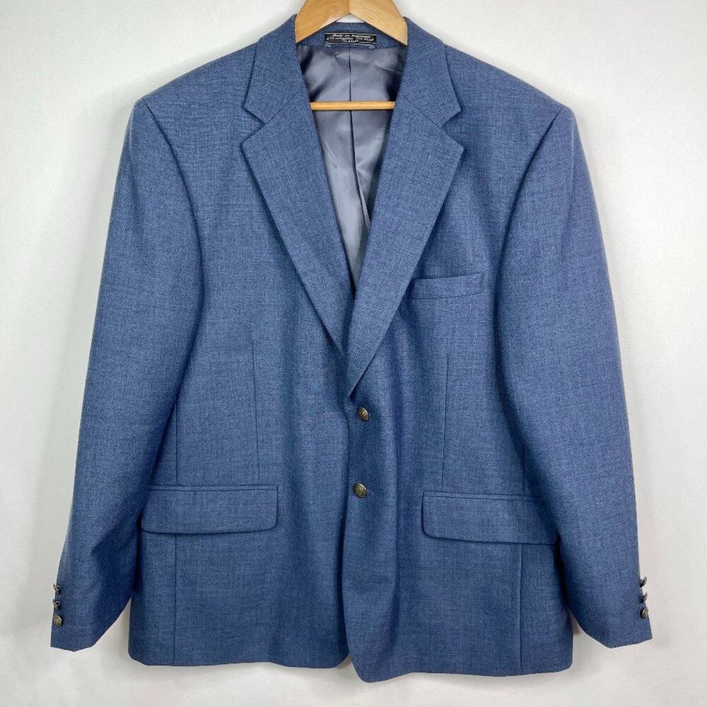 Vintage Bernhard Altmann Blue Wool Blend Suit Jacket
